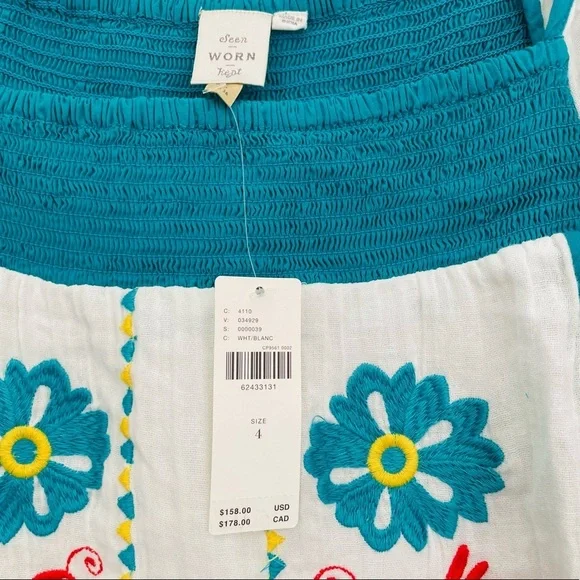 NEW ANTHROPOLOGY NEW Cotton Blouse Seen Worn Kept Embroidered Tunic Bohemian - Picture 7 of 13